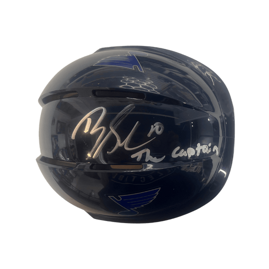 Brayden Schenn St Louis Blues Autographed Mini Replica Blue Helmet with Inscription - JSA COA
