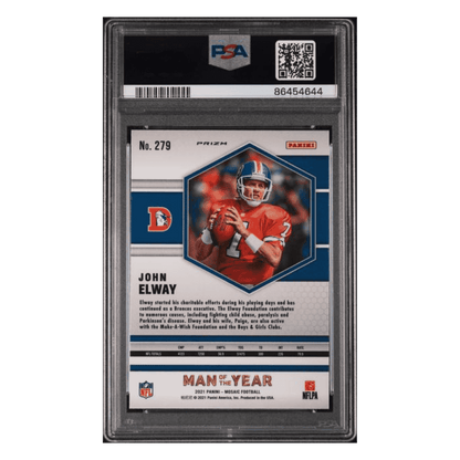 John Elway PSA 10 2021 Panini Mosaic Genesis Case Hit Card #279