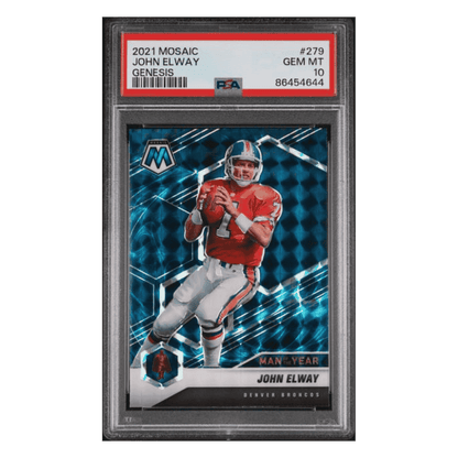 John Elway PSA 10 2021 Panini Mosaic Genesis Case Hit Card #279
