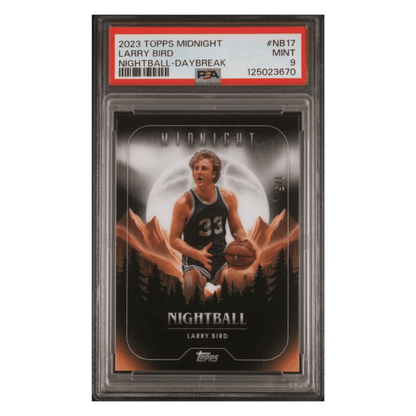 Larry Bird PSA 9 2023 Topps Midnight Nightball Daybreak #1/ 5 Card #NB17