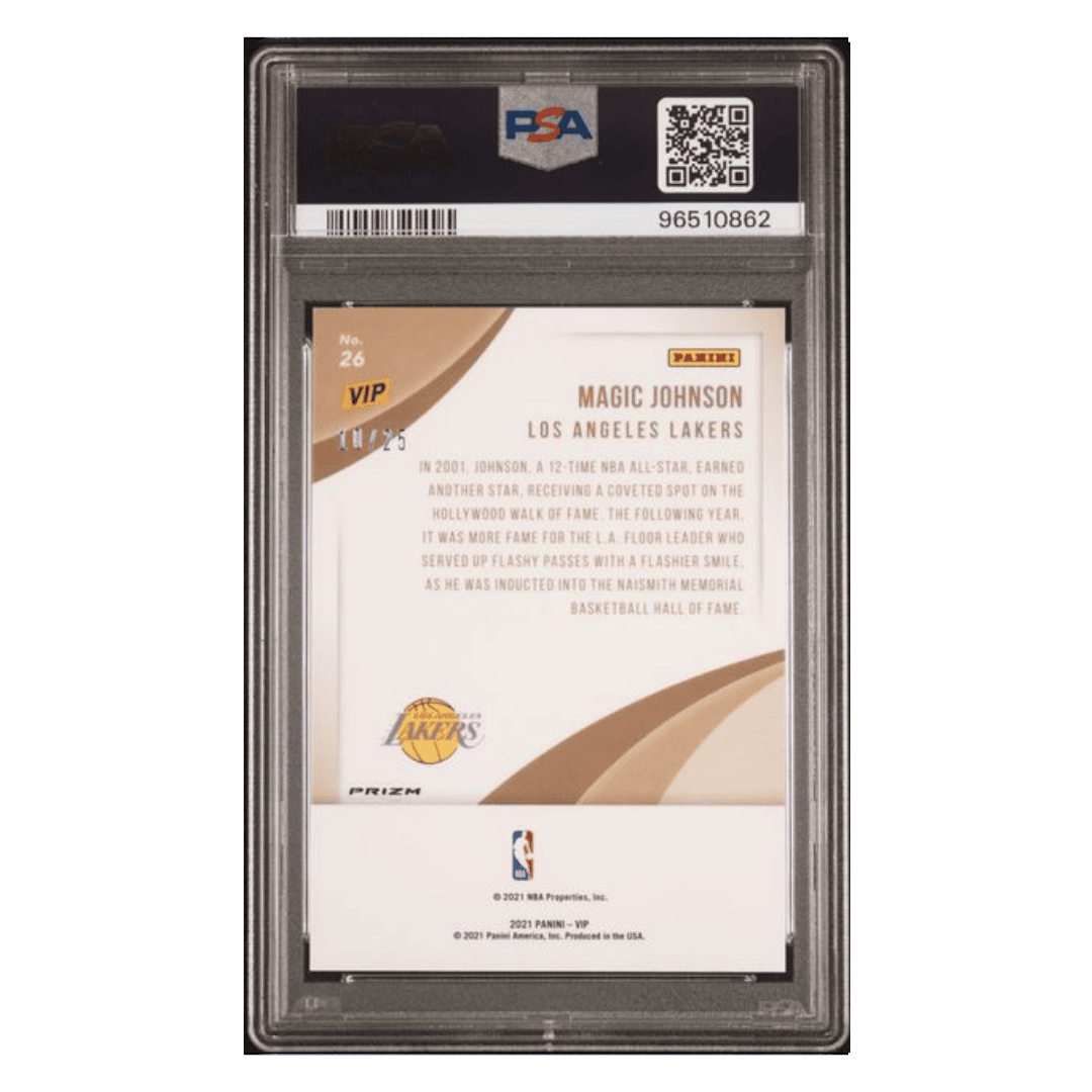 Magic Johnson PSA 10 2022 Panini National VIP Camo Green #d/ 25 Card #26