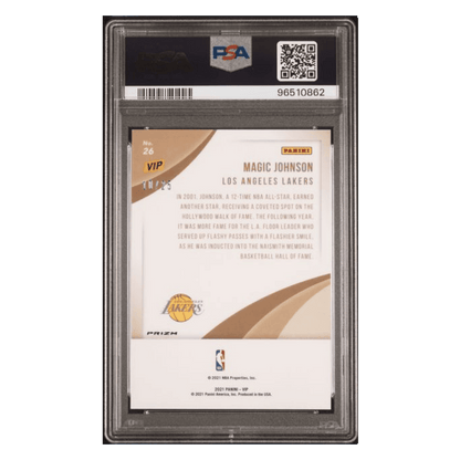 Magic Johnson PSA 10 2022 Panini National VIP Camo Green #d/ 25 Card #26