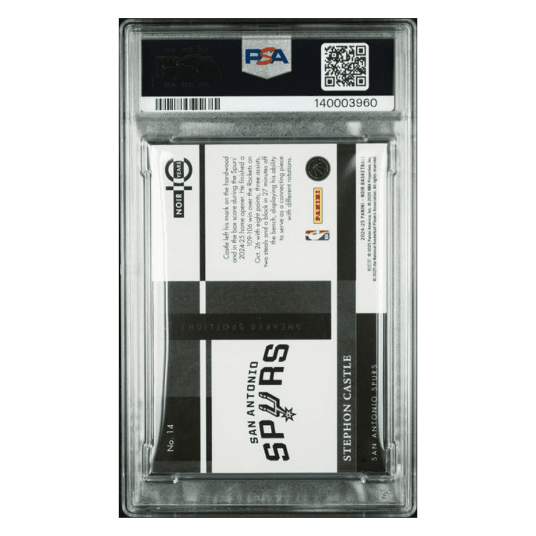 Stephon Castle PSA 8 2024 Panini Noir Sneaker Spotlight #d/ 99 Card #14