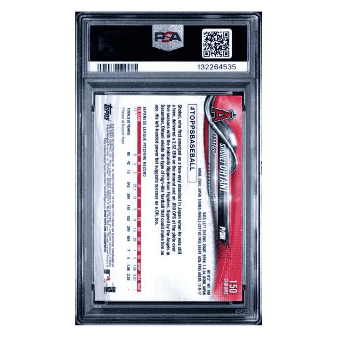 Shohei Ohtani PSA 9 2018 Topps Chrome Pitching Prism Refractor Rookie RC Card #150