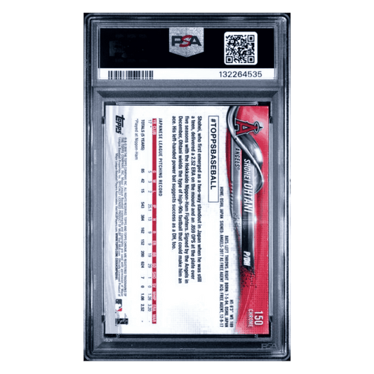 Shohei Ohtani PSA 9 2018 Topps Chrome Pitching Prism Refractor Rookie RC Card #150