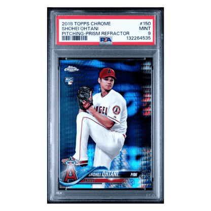 Shohei Ohtani PSA 9 2018 Topps Chrome Pitching Prism Refractor Rookie RC Card #150