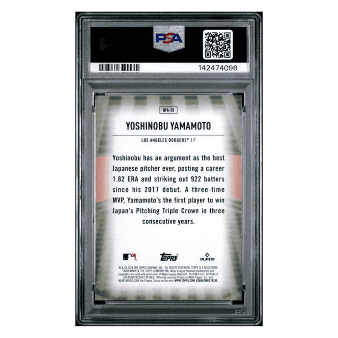Yoshinobu Yamamoto PSA 9 2024 Topps Homefield Advantage Rookie RC Card #HFA20