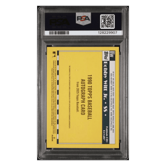 Bobby Witt Jr PSA 10 2025 Topps 1990 Topps Autograph Card #90AUBW