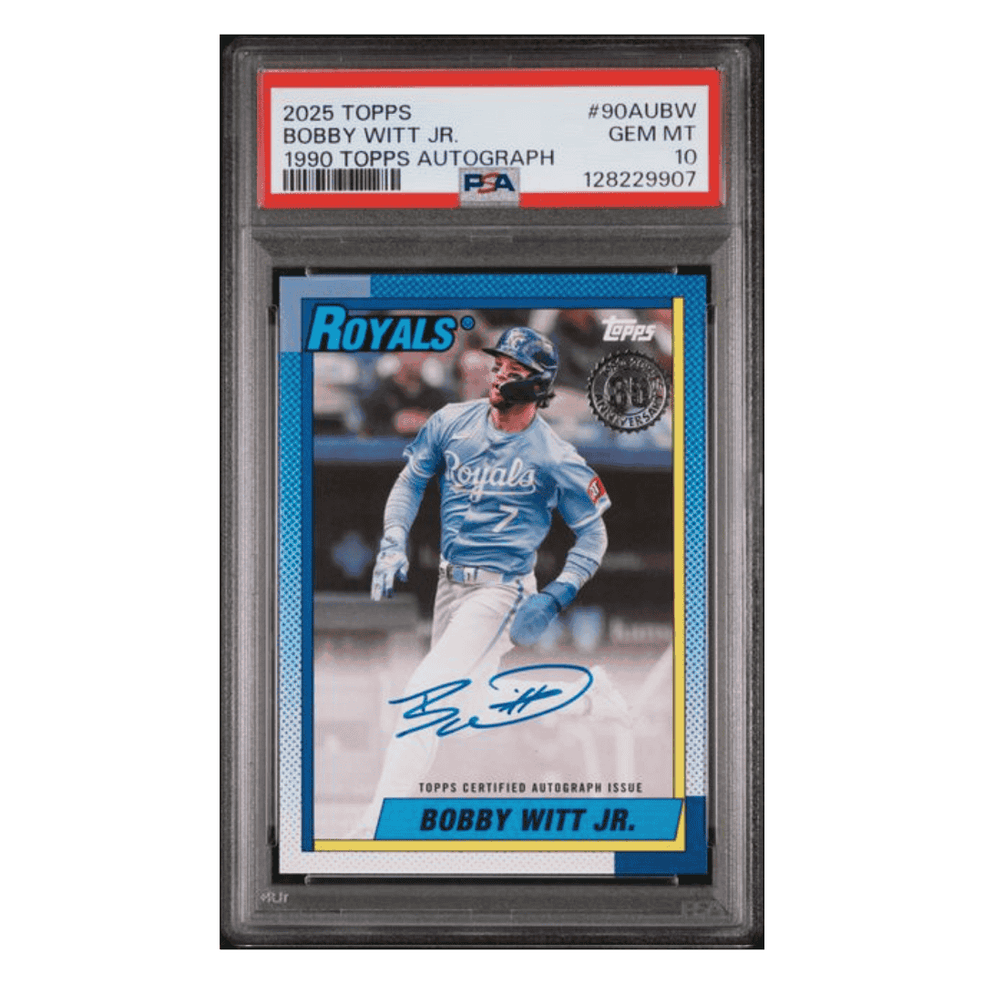 Bobby Witt Jr PSA 10 2025 Topps 1990 Topps Autograph Card #90AUBW