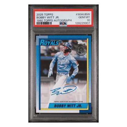Bobby Witt Jr PSA 10 2025 Topps 1990 Topps Autograph Card #90AUBW