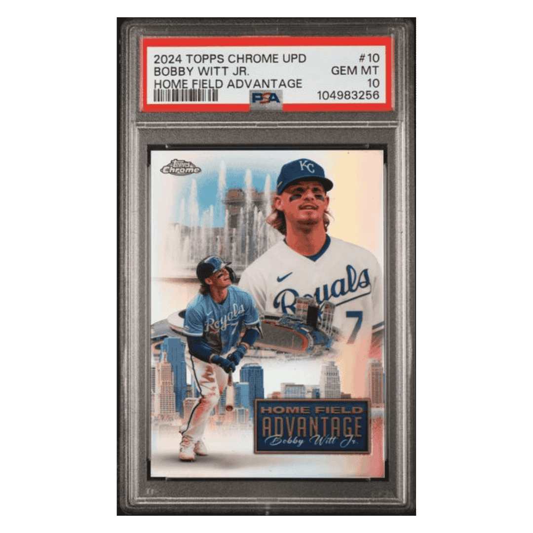 Bobby Witt Jr PSA 10 2024 Topps Chrome Update Home Field Advantage Case Hit Card #10
