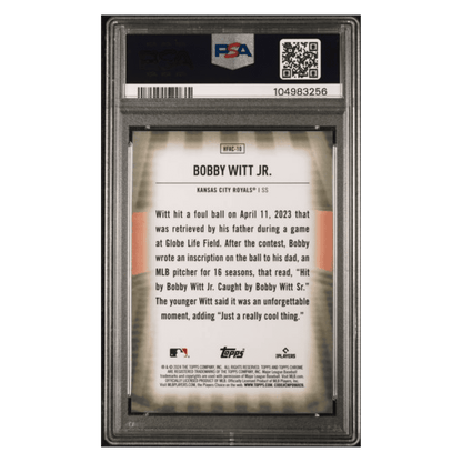 Bobby Witt Jr PSA 10 2024 Topps Chrome Update Home Field Advantage Case Hit Card #10