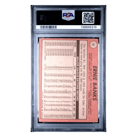 Ernie Banks PSA 1.5 1969 Topps Card #20
