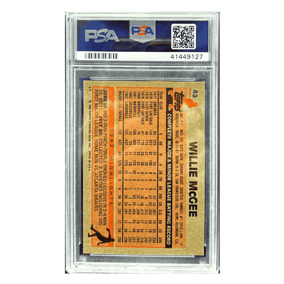 Willie McGee PSA 8 1983 Topps Card #49