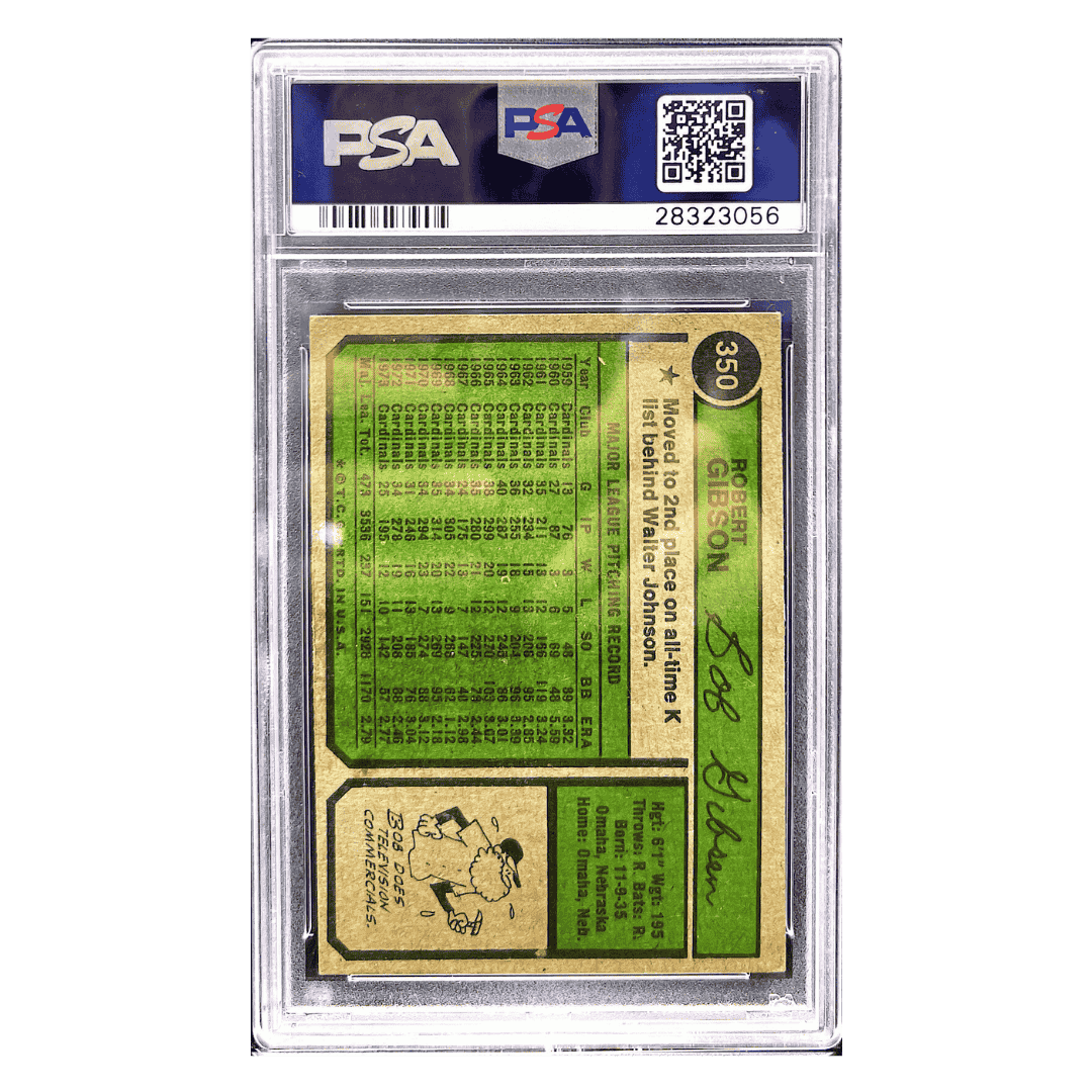 Bob Gibson PSA 4 1974 Topps Card #350
