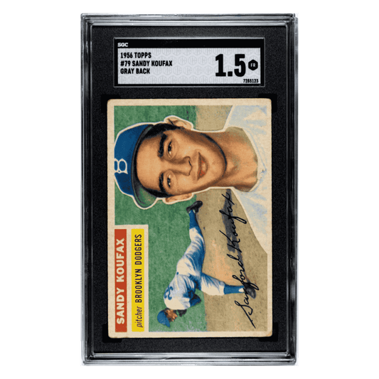 Sandy Koufax SGC 1.5 1956 Topps Gray Back Card #79