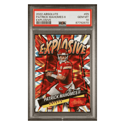 Patrick Mahomes PSA 10 2022 Panini Absolute Explosive Case Hit Card #E5