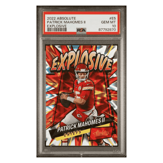 Patrick Mahomes PSA 10 2022 Panini Absolute Explosive Case Hit Card #E5