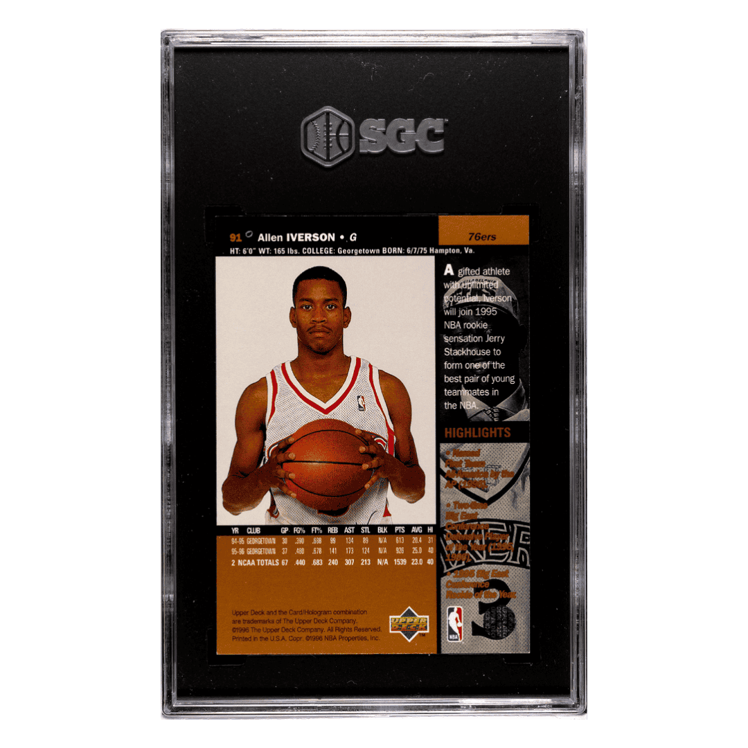 Allen Iverson SGC 9 1996-97 Upper Deck Card #91