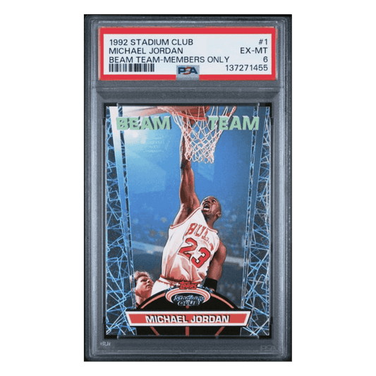 Michael Jordan PSA 6 1992 Topps Stadium Club Beam Team Members Only Card #1