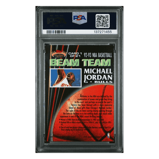 Michael Jordan PSA 6 1992 Topps Stadium Club Beam Team Members Only Card #1