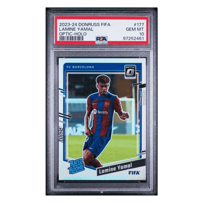 Lamine Yamal PSA 10 2023-24 Panini Donruss FIFA Optic Holo Rated Rookie Card #177