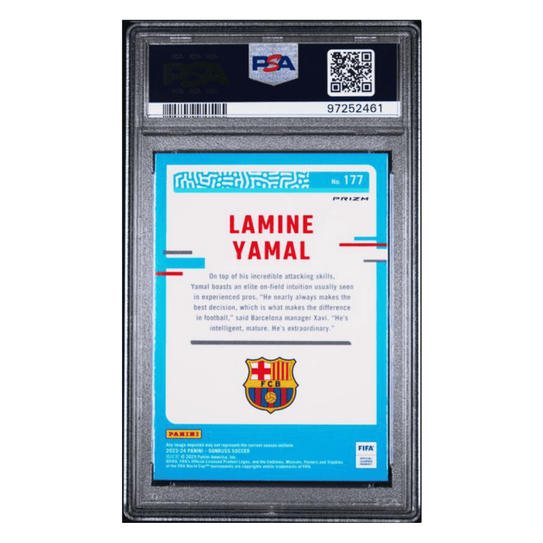Lamine Yamal PSA 10 2023-24 Panini Donruss FIFA Optic Holo Rated Rookie Card #177