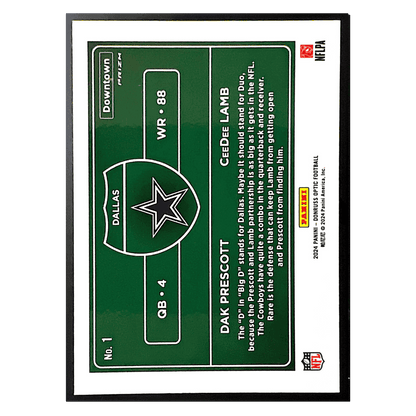 Dak Prescott & CeeDee Lamb 2024 Panini Donruss Optic Downtown Duos Card #1