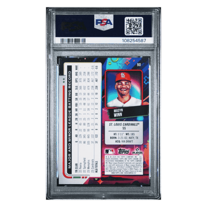 Masyn Winn PSA 10 2024 Topps Chrome Cosmic Gold Interstellar Refractor Rookie RC #d/ 50 Card #90