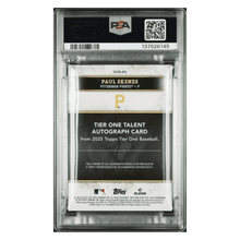 Paul Skenes PSA 7 2025 Topps Tier One Talent Autograph Green Foil #d/ 20 Card #TOTA-PS