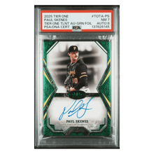 Paul Skenes PSA 7 2025 Topps Tier One Talent Autograph Green Foil #d/ 20 Card #TOTA-PS