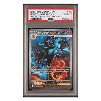 Mega Charizard X ex PSA 10 2025 Pokemon Phantasmal Flames Special Illustration Rare Card #125