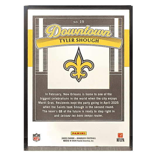 Tyler Shough 2025 Panini Donruss Downtown! Rookie RC Card #19
