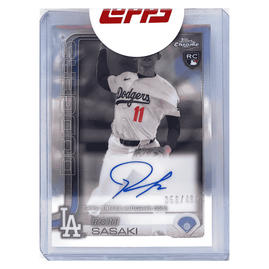 Roki Sasaki 2025 Topps Chrome Autograph Rookie RC #d/ 499 Card #RA-ROKI