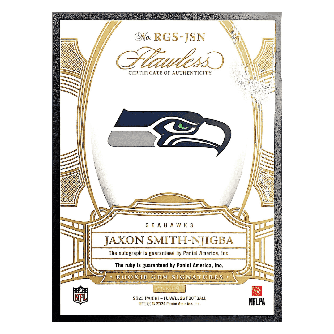 Jaxon Smith-Njigba 2023 Panini Flawless Rookie Gem Signatures #d/ 20 Card #RGS-JSN