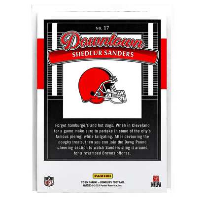 Shedeur Sanders 2025 Panini Donruss Downtown! Rookie RC Card #17
