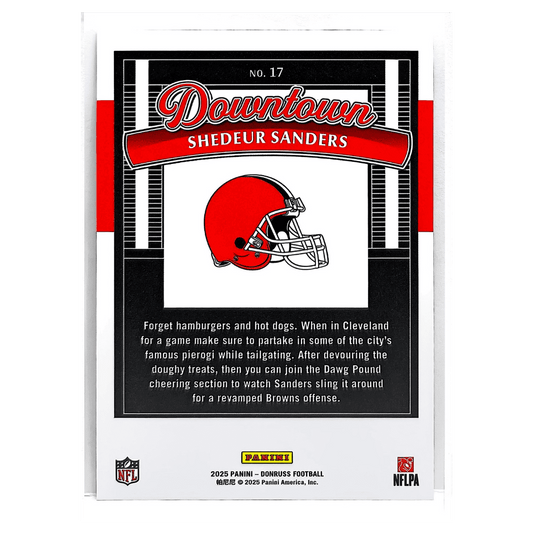 Shedeur Sanders 2025 Panini Donruss Downtown! Rookie RC Card #17
