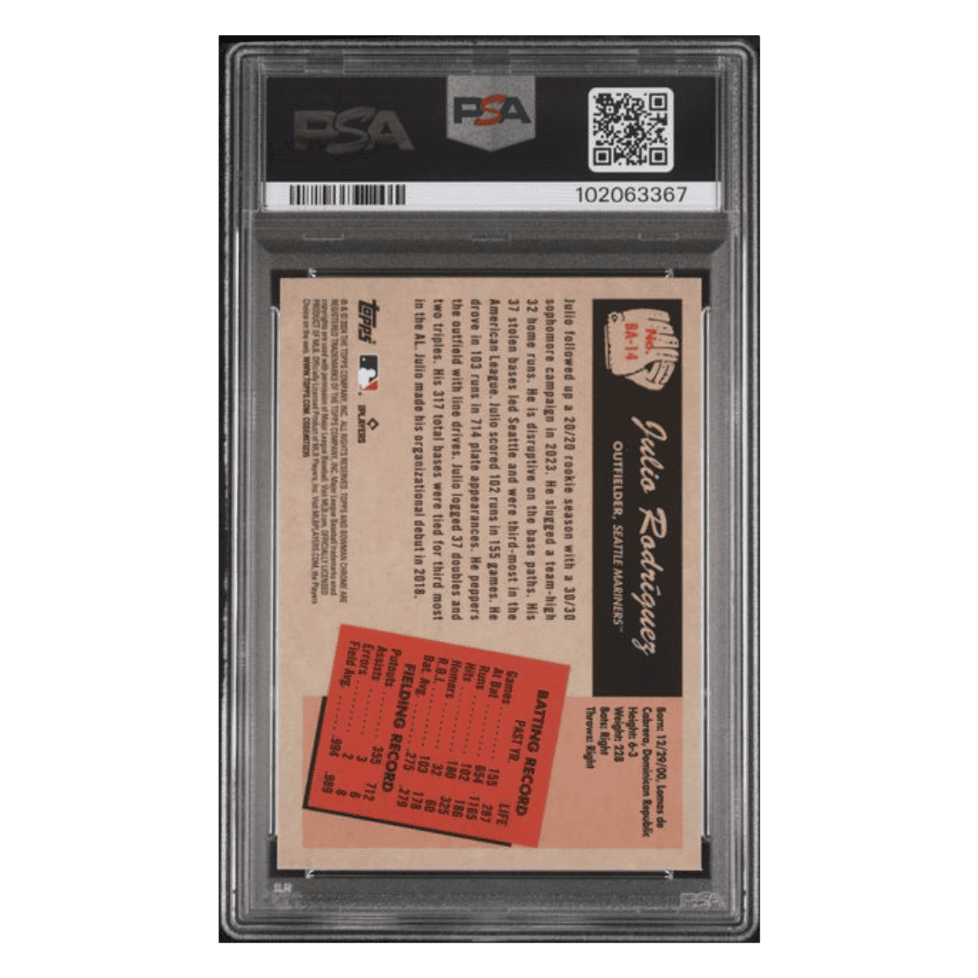 Julio Rodriguez PSA 10 2024 Topps Bowman 1955 Bowman Anime Card #BA14
