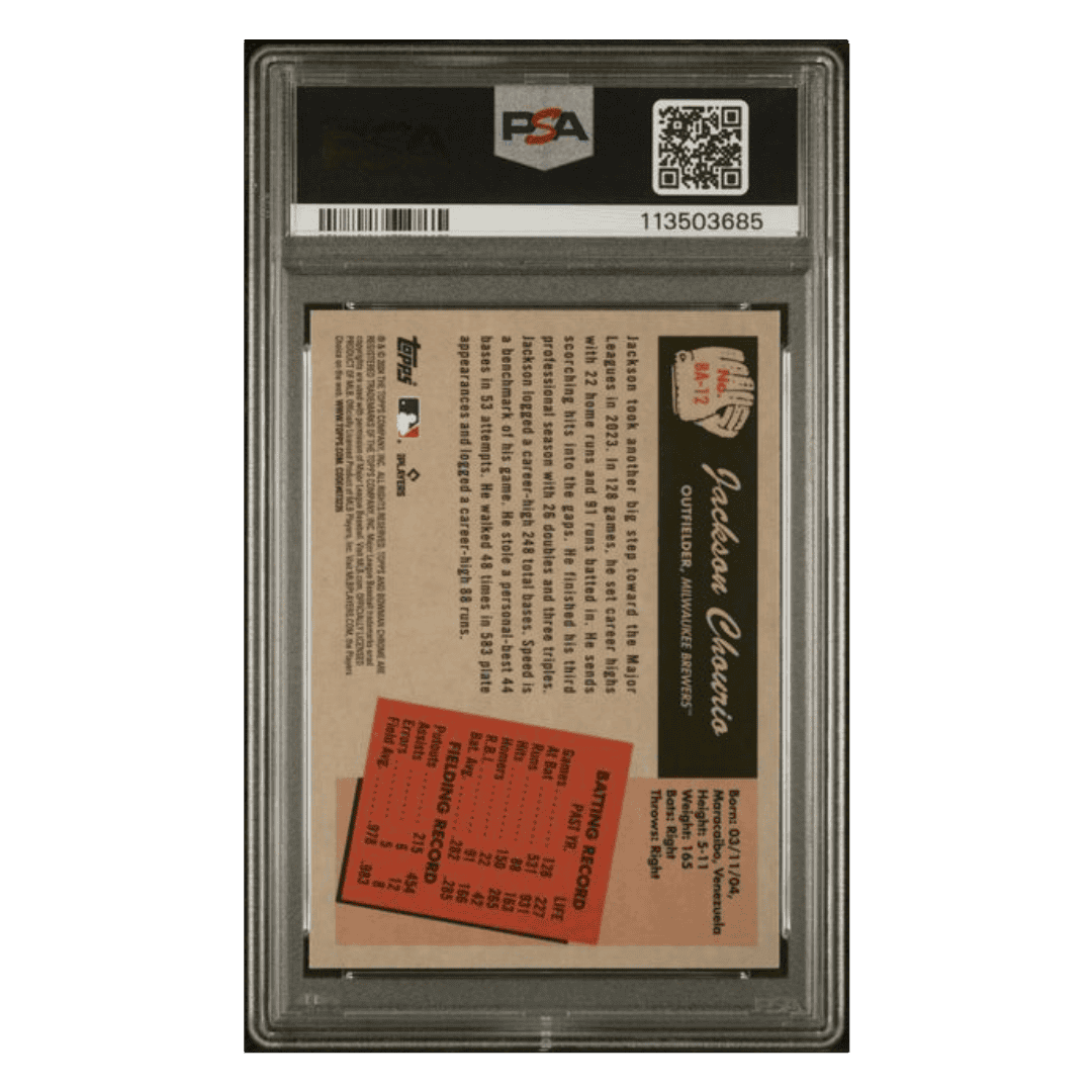 Jackson Chourio PSA 10 2024 Topps Bowman 1955 Bowman Anime Card #BA12