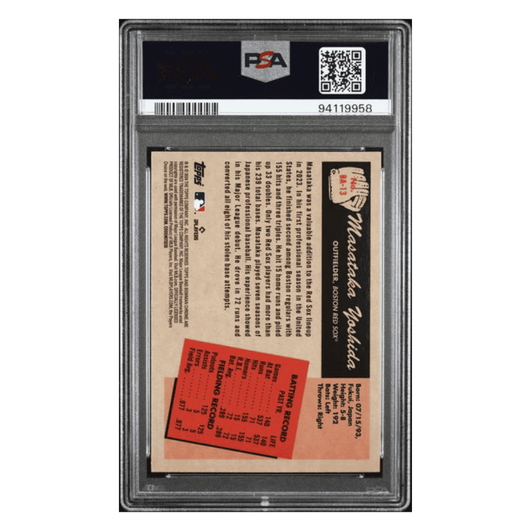 Masataka Yoshida PSA 10 2024 Topps Bowman 1955 Bowman Anime Card #BA13