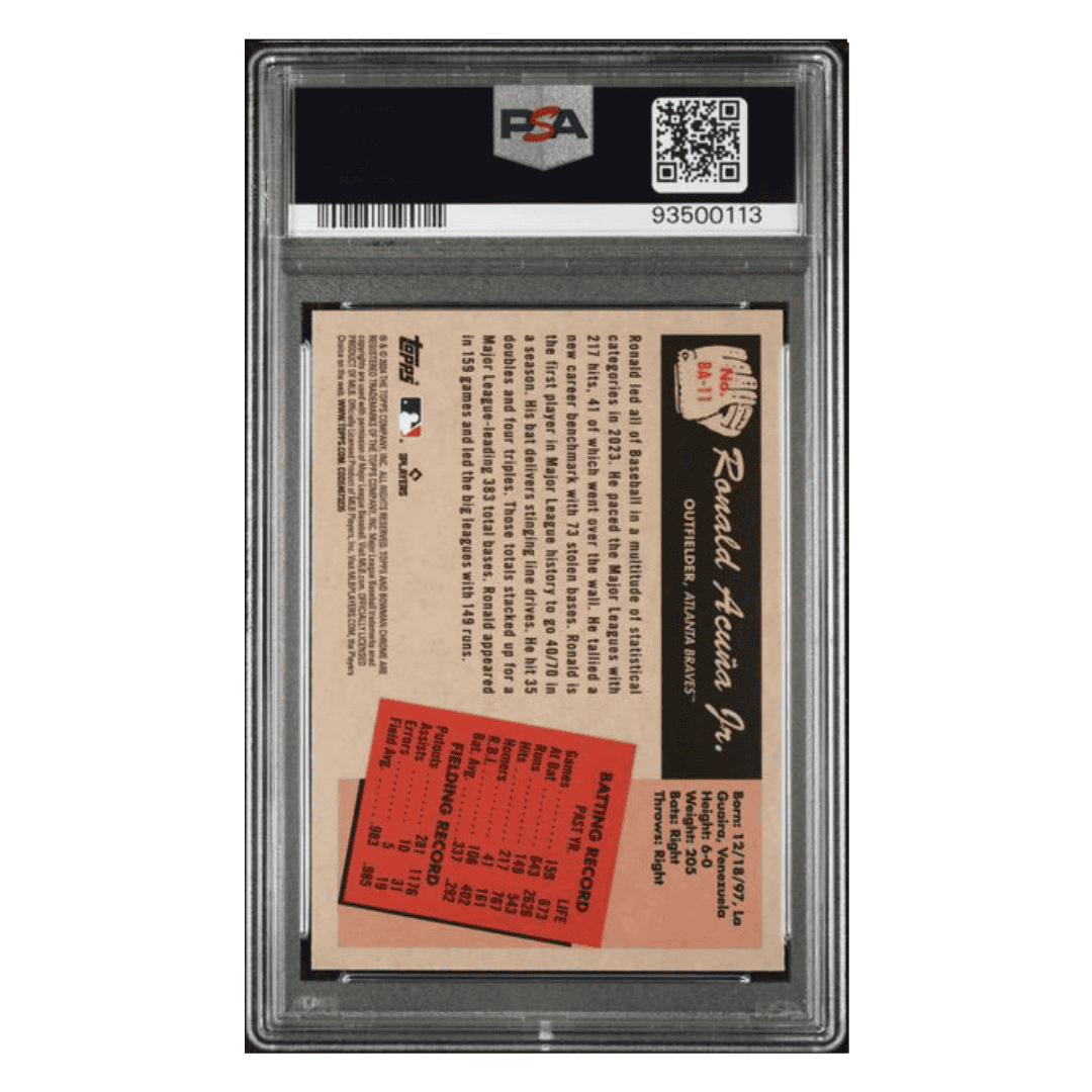 Ronald Acuna Jr PSA 10 2024 Topps Bowman 1955 Bowman Anime Card #BA11