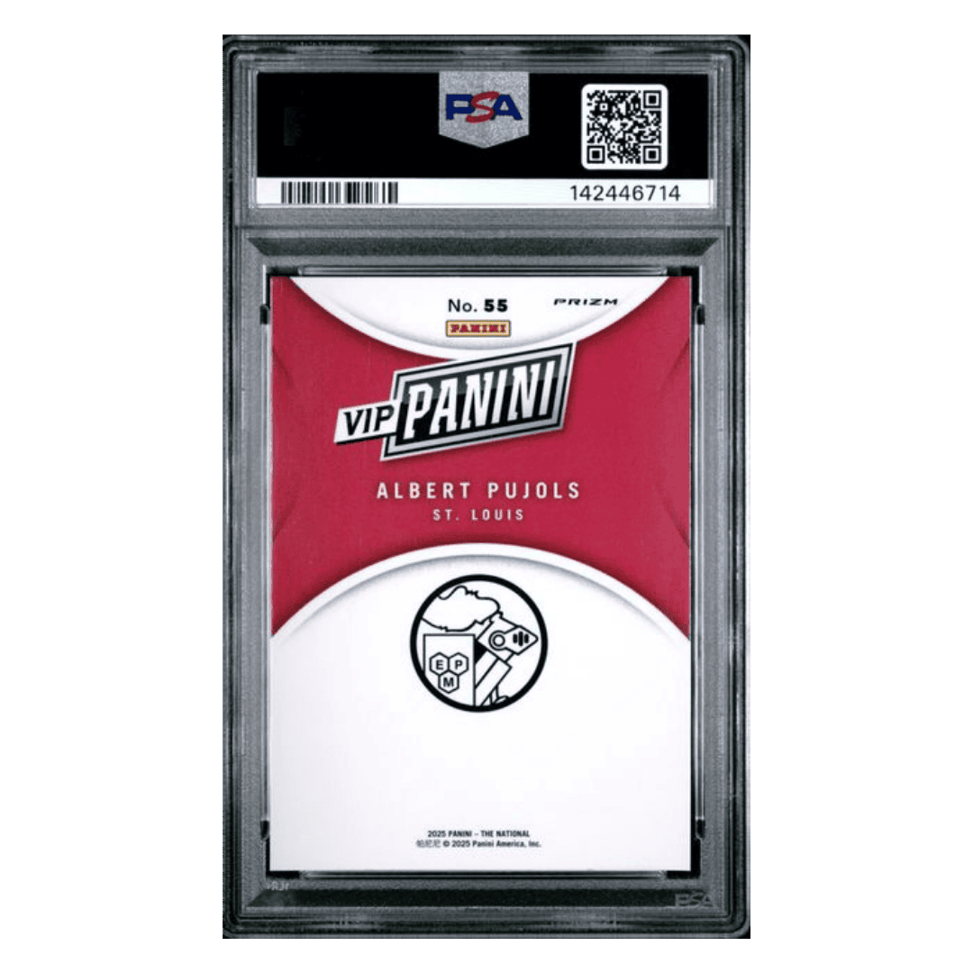 Albert Pujols PSA 10 2025 Panini National Sports Collectors Convention VIP Gold Panini Card #55