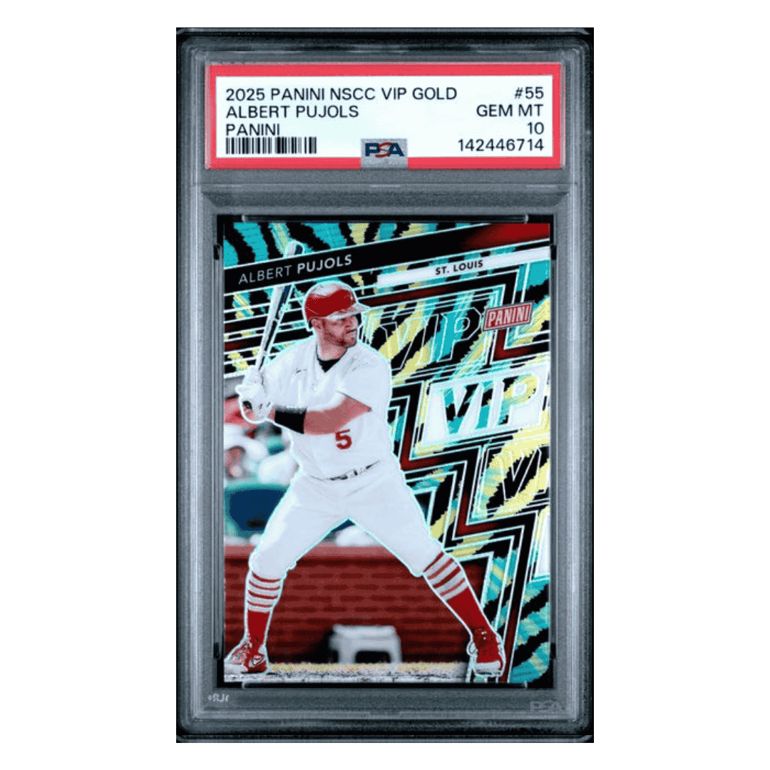 Albert Pujols PSA 10 2025 Panini National Sports Collectors Convention VIP Gold Panini Card #55