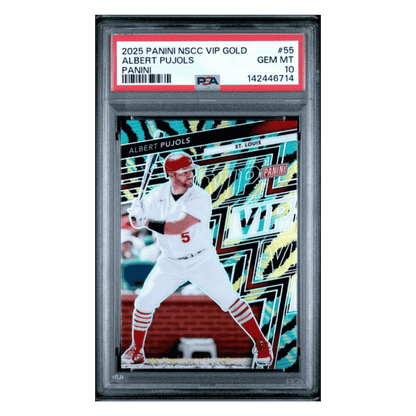 Albert Pujols PSA 10 2025 Panini National Sports Collectors Convention VIP Gold Panini Card #55