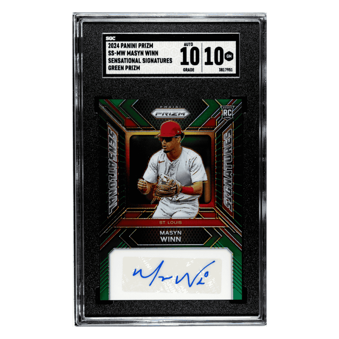 Masyn Winn SGC 8 2024 Panini Prizm Sensational Signatures Green Prizm Card #SS-MW