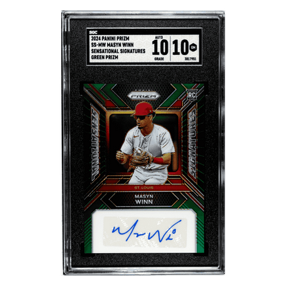 Masyn Winn SGC 8 2024 Panini Prizm Sensational Signatures Green Prizm Card #SS-MW