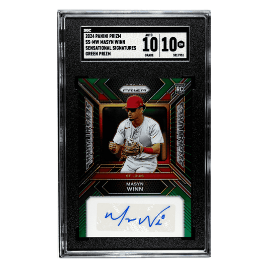 Masyn Winn SGC 8 2024 Panini Prizm Sensational Signatures Green Prizm Card #SS-MW