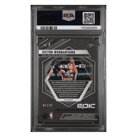 Victor Wembanyama PSA 9 2024 Panini Mosaic Epic Performers Green Flr #d/ 10 Card #1