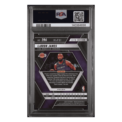 LeBron James PSA 10 2024 Panini Mosaic Green Fluorescent #d/ 10 Card #286