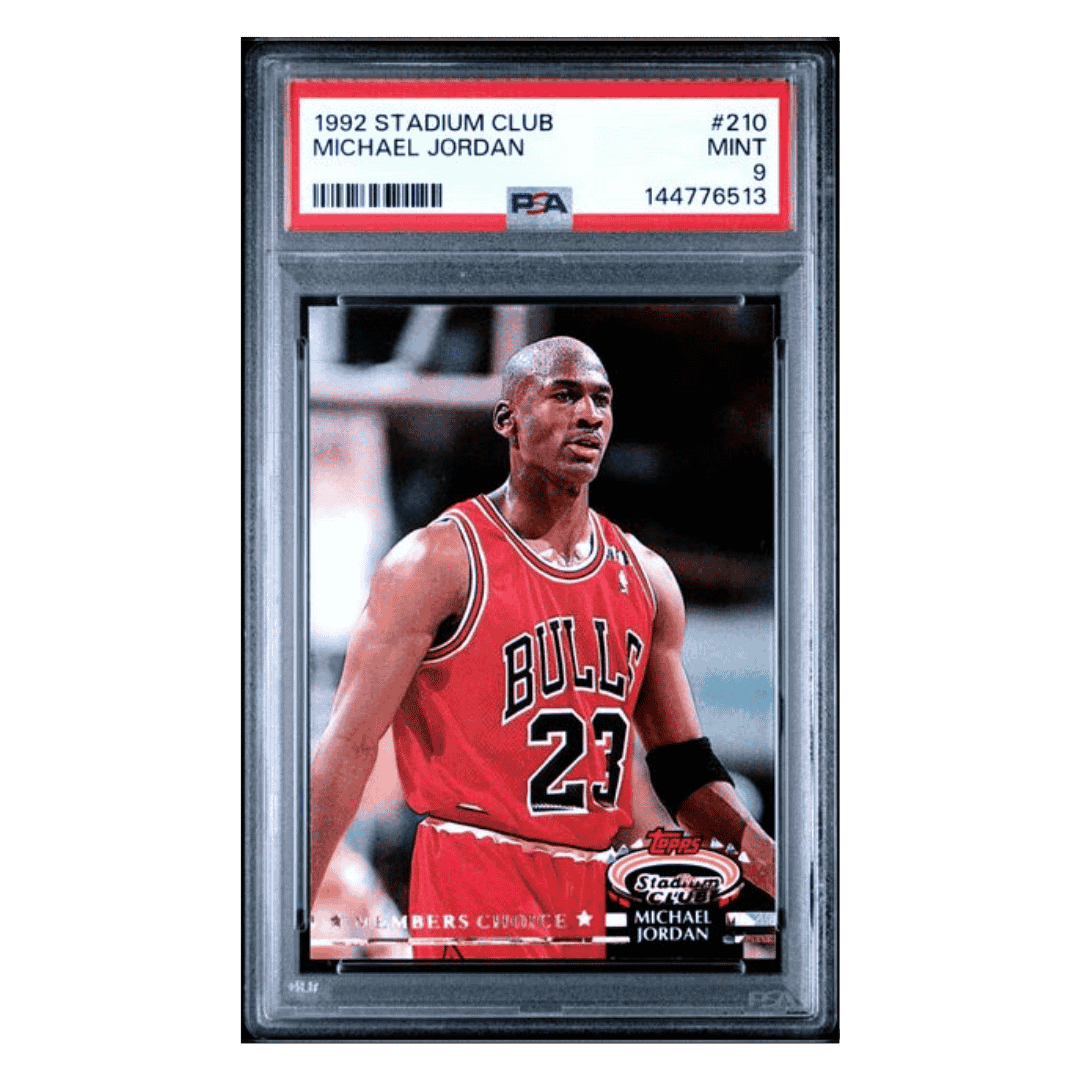Michael Jordan PSA 9 1992 Topps Stadium Club Card #210